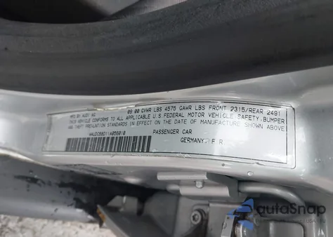 2001 Audi A4 1.8 T from USA, damaged, VIN WAUDC68D11A056010